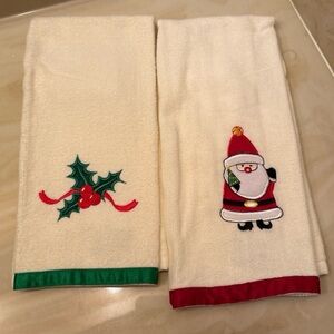Set of 2 Christmas hand towels